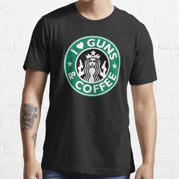 I Love GUNS AND COFFEE Shirt Funny Gun T-Shirt Essential T-Shirt