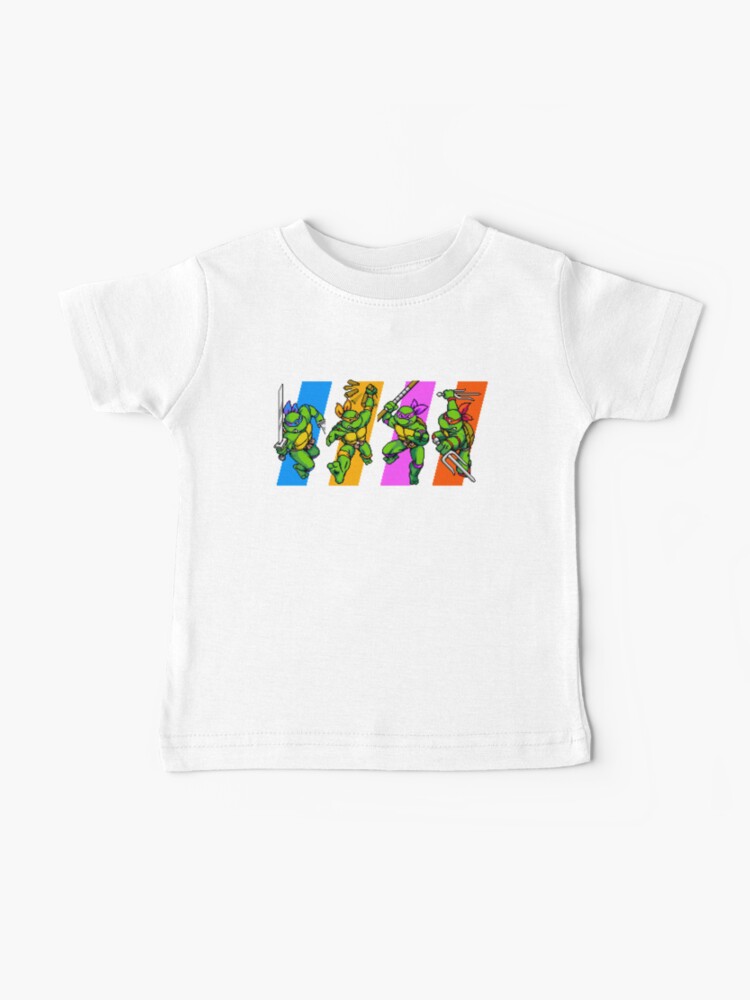 Baby T-Shirt, TMNT Turtles in Time Characters designed and sold by Funkymunkey