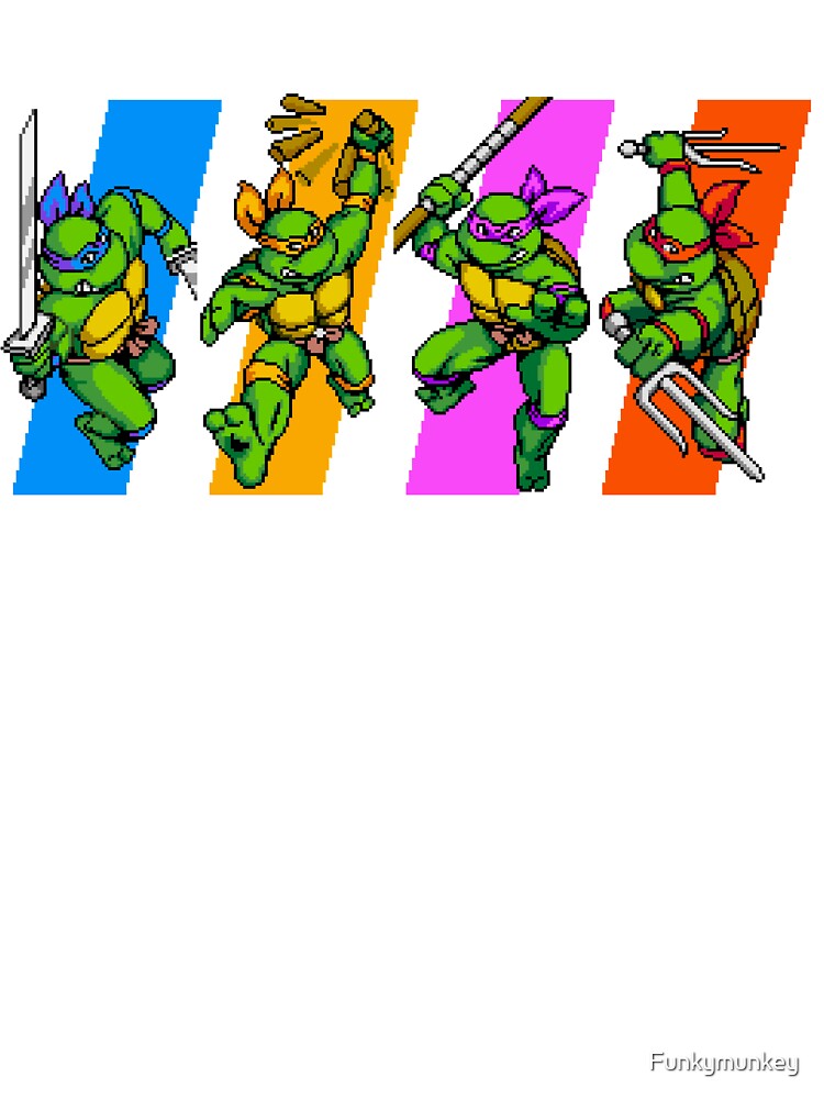 Thumbnail 2 of 2, Baby T-Shirt, TMNT Turtles in Time Characters designed and sold by Funkymunkey.