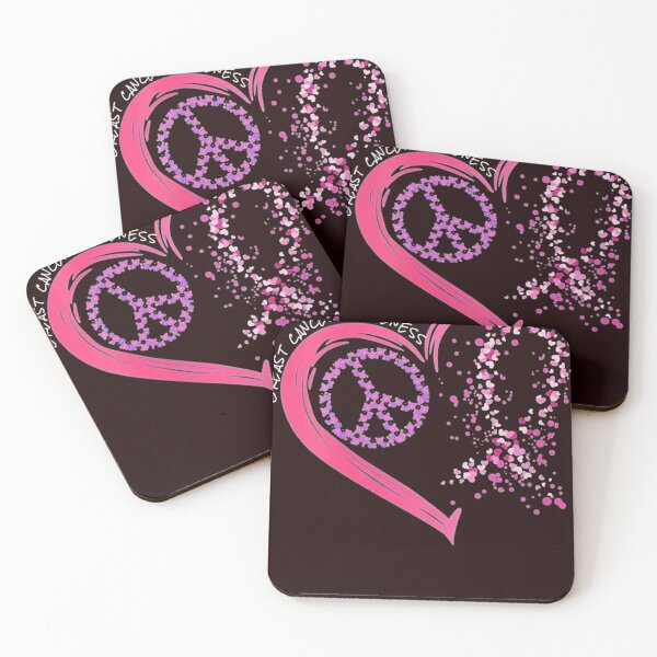 Item preview, Peace Love Cure hearted Pink Ribbon designed and sold by sudotienganh.