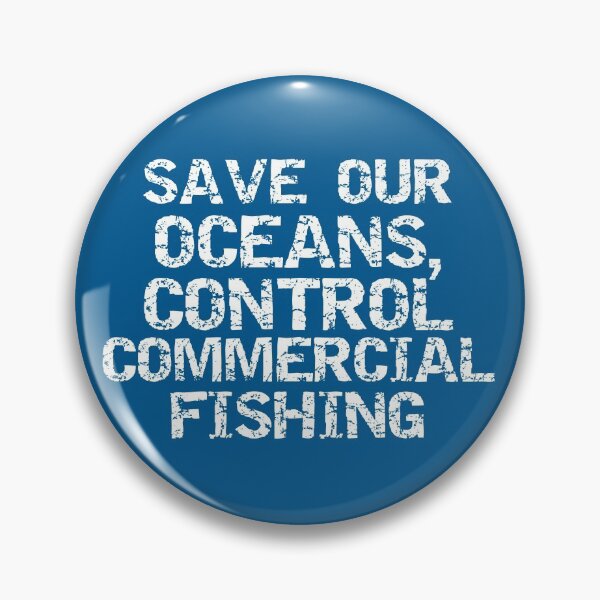 Item preview, Save Our Oceans, Control Commercial Fishing White Block Stencil Text Design  designed and sold by SarahJisri.