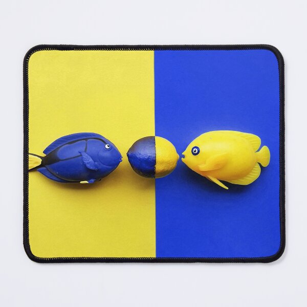 Item preview, Dark Blue surgeon fish and yellow angel fish designed and sold by orangerinka.