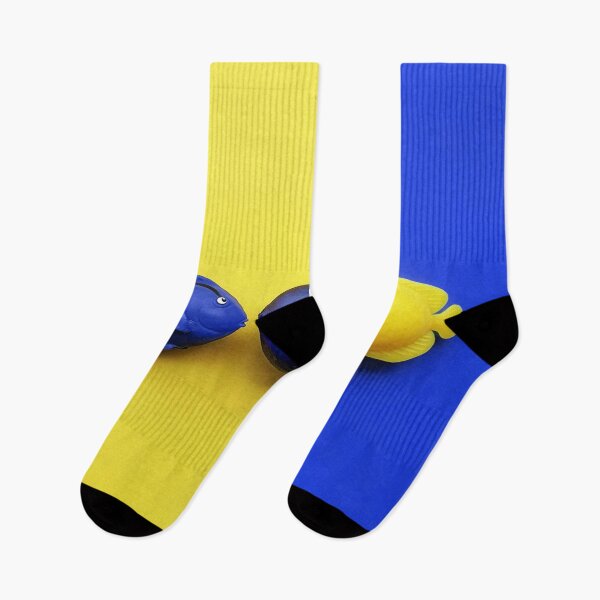 Item preview, Dark Blue surgeon fish and yellow angel fish  designed and sold by orangerinka.