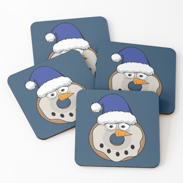 Item preview, Snowman donut wearing santa hat designed and sold by Donutlovers.