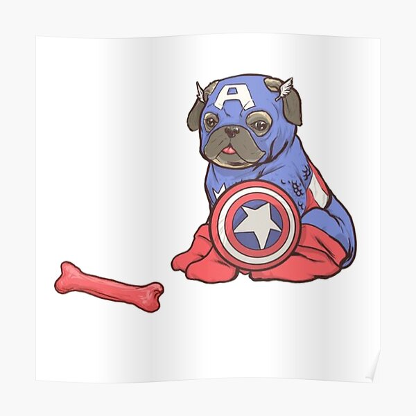 Captain pug Poster