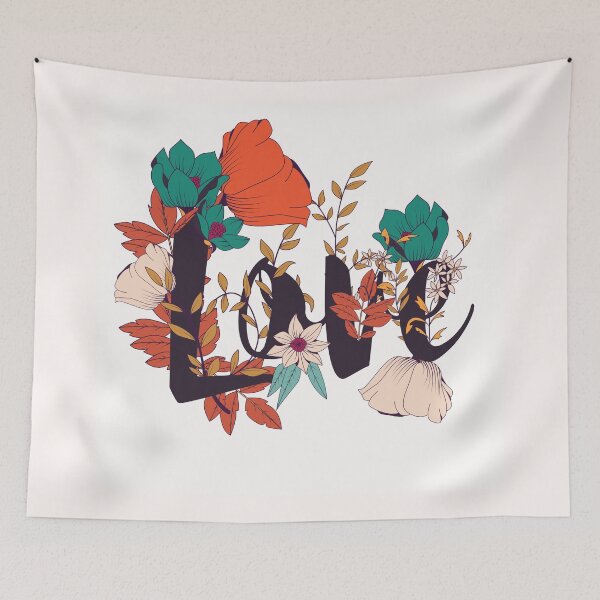 Item preview, Flowers typography poster design, Love designed and sold by BlueLela.