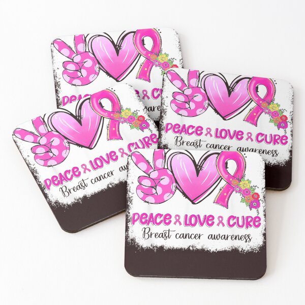 Item preview, Peace Love Cure Pink Ribbon Heart designed and sold by sudotienganh.