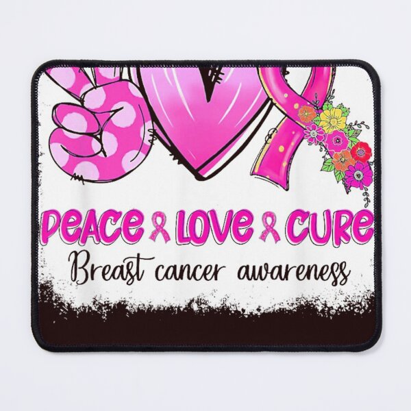 Item preview, Peace Love Cure Pink Ribbon Heart designed and sold by sudotienganh.