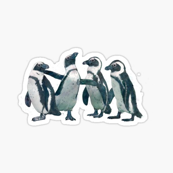 Emporer Penguins Christmas Hats  #44960 2 x Vinyl Stickers 15cm 