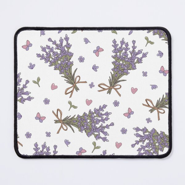 Item preview, Abstract Vintage Lavender Flowers, Hearts, Butterflies Pattern. Cute Wild Purple Lavender Floral Botanical Garden Print designed and sold by silviaol.