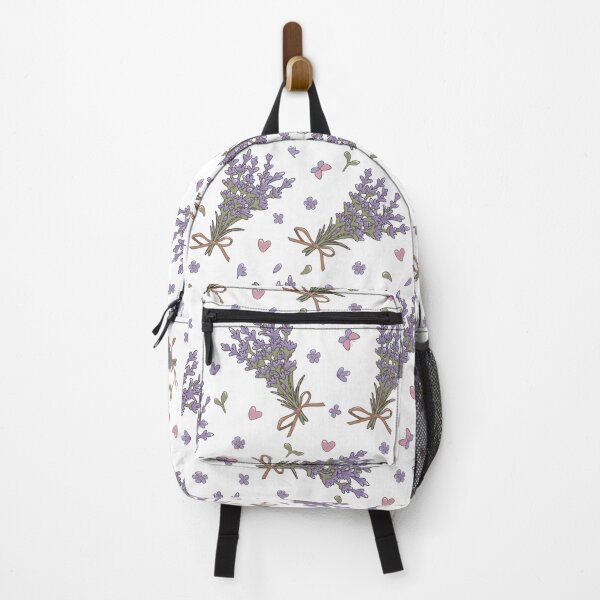 Item preview, Abstract Vintage Lavender Flowers, Hearts, Butterflies Pattern. Cute Wild Purple Lavender Floral Botanical Garden Print designed and sold by silviaol.