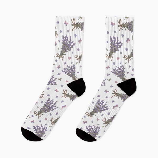 Item preview, Abstract Vintage Lavender Flowers, Hearts, Butterflies Pattern. Cute Wild Purple Lavender Floral Botanical Garden Print designed and sold by silviaol.