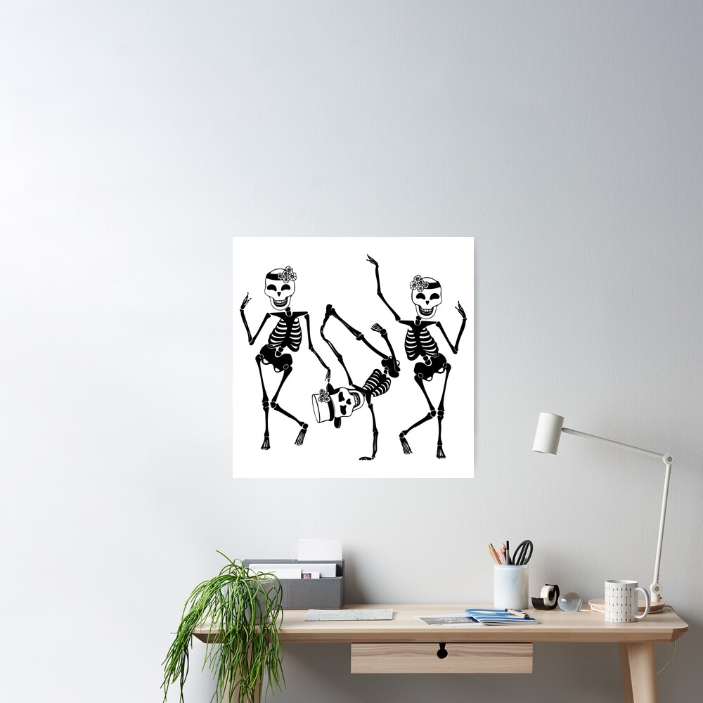 Black Dancing Skeleton | Bulk Halloween Paper Straws 2000 Units