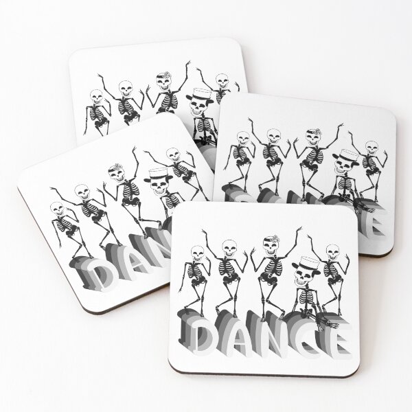 Item preview, Five dancing skeletons, Black dancing skeletons, Dance of skeletons  designed and sold by kMariaART.