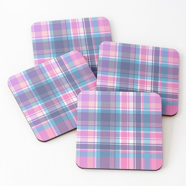 Item preview, Flamingo Blue Plaid designed and sold by oppositedge.