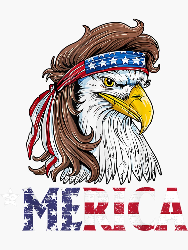 "Eagle Mullet America Usa American Flag 4th Of July" Sticker for Sale