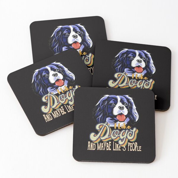 Item preview,  I Like Dogs and Maybe 3 People funny Cavalier dog King Charles  designed and sold by mohmmed22.