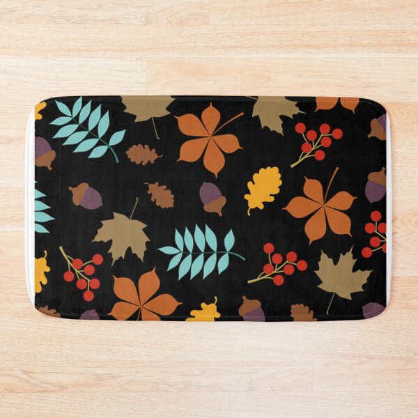 Item preview, Fall Autumn Pattern- Red Orange Yellow Leaves, Acorns, Berries, Fall Leaves Print designed and sold by silviaol.