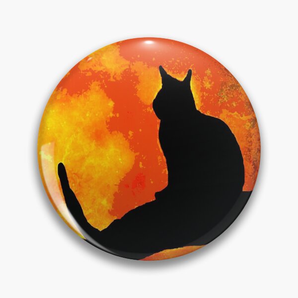 Item preview, BLACK CAT FIRE HARVEST MOON BLACK TREE designed and sold by Overthetopsm.