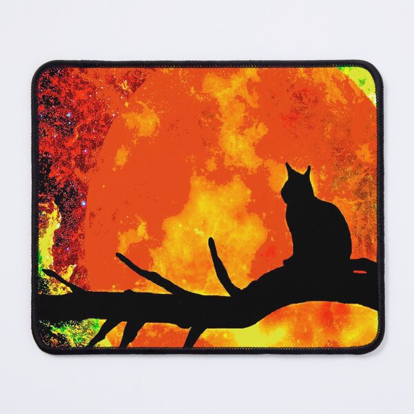 Item preview, BLACK CAT FIRE HARVEST MOON BLACK TREE designed and sold by Overthetopsm.