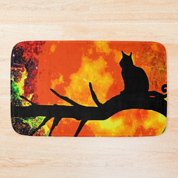 Item preview, BLACK CAT FIRE HARVEST MOON BLACK TREE designed and sold by Overthetopsm.