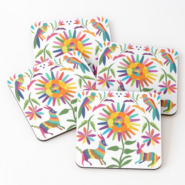 Item preview, Mexican Otomí Floral Composition with birds, a goat, and a rabbit by Akbaly designed and sold by Akbaly.