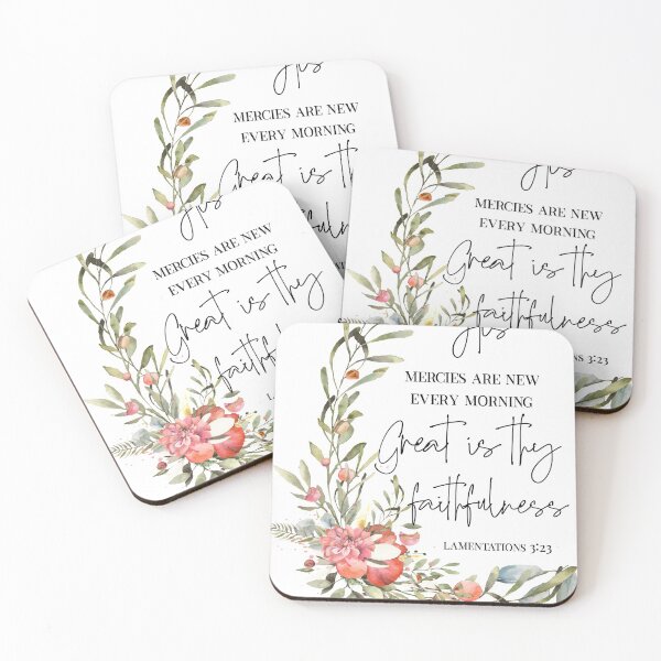 Item preview, His Mercies Are New Every Morning, Lamentations 3:23, Watercolor Scripture, Bible Verse, Inspirational Quote designed and sold by Dzhenka-Balimez.