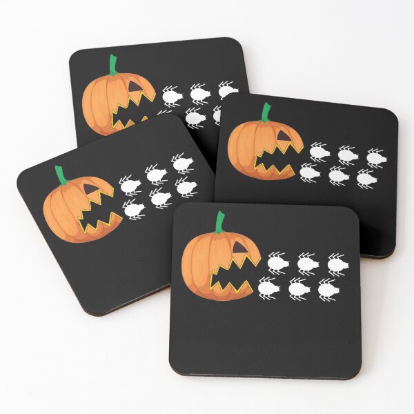 Item preview, Scary Pumpkin chasing spiders for Halloween designed and sold by alaechamlal.