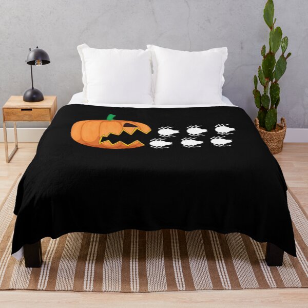 Item preview, Scary Pumpkin chasing spiders for Halloween designed and sold by alaechamlal.
