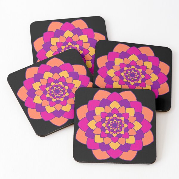 Item preview, Sunset Flower- pattern in purple, pink, orange and yellow designed and sold by nathanielmeeart.