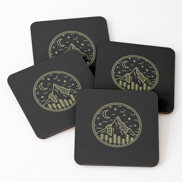 Item preview, Geometric Mountains Line Art Sun Moon Landscape designed and sold by theDlab.