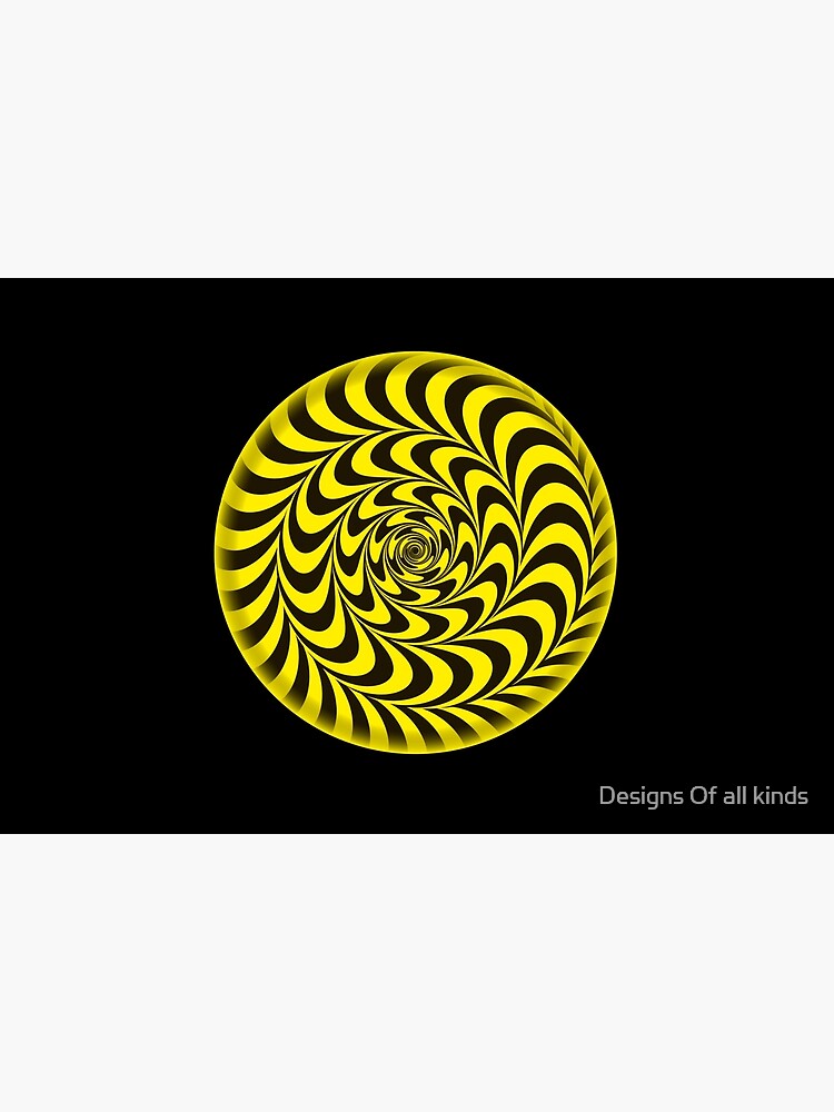 Disover Circle black and yellow Trippy optical illusion Bath Mat