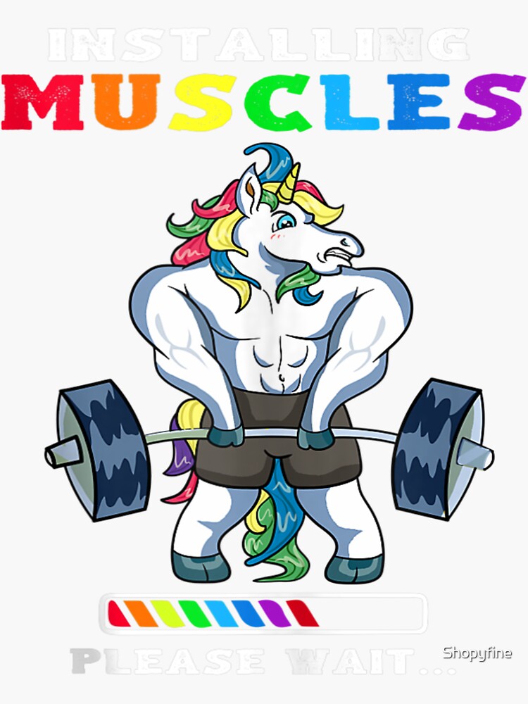 Unicorn Fitness Sticker Unicorn Gym Workout Decals Bodybuilding