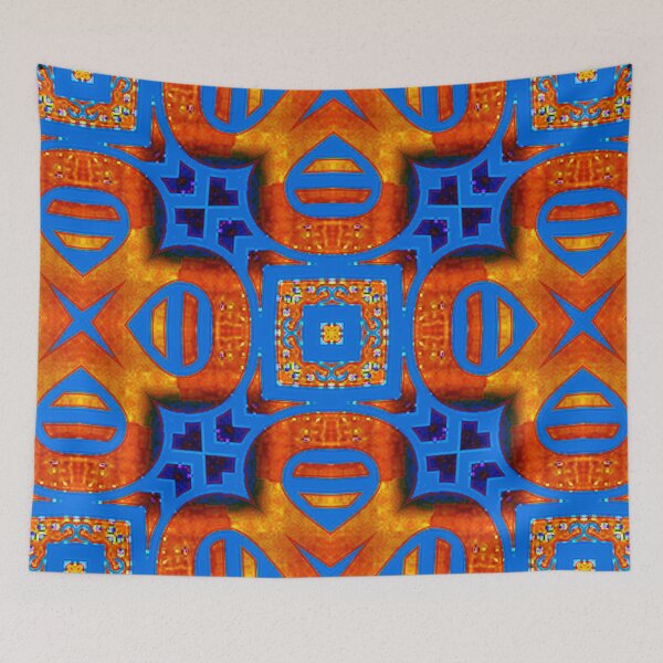 Item preview, Abstract expressionism blending multi geometrical shapes in red and blue by Code03. "Striking and Simple" designed and sold by Code03.
