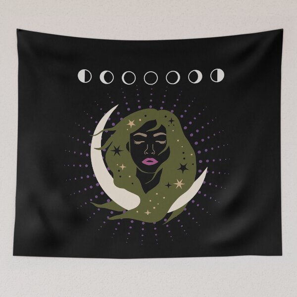 Item preview, Crescent Moon Woman - Moon Phases designed and sold by ColorfulMystic.