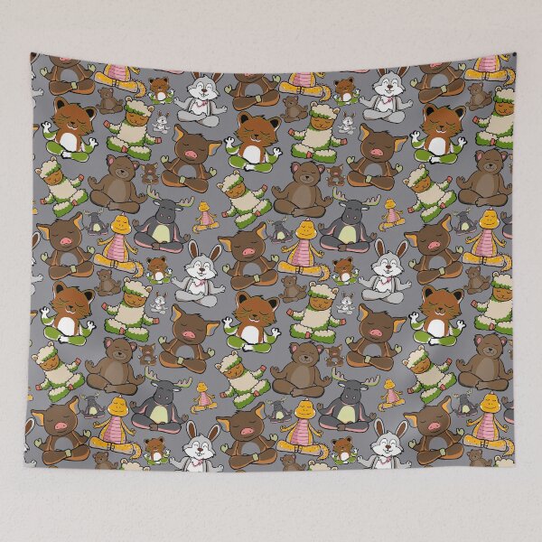 Item preview,  Colorful yoga pattern | Yoga seamless pattern | animals doing yoga designed and sold by Awesome 4 all.