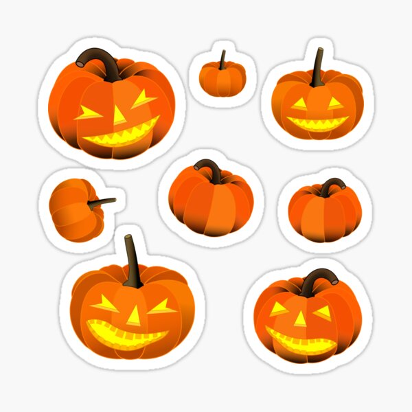 Item preview, Jack-o-lantern Pumpkin stickers designed and sold by Pear Tree Studio.