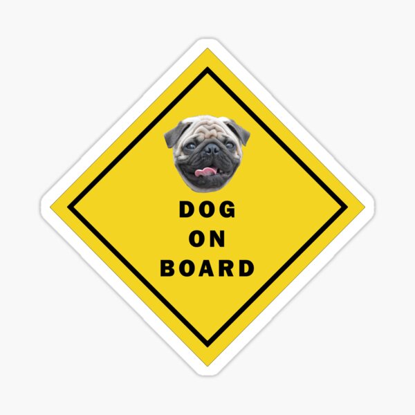 Item preview, Pug On Board Sticker designed and sold by apuppyfeed.