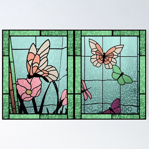 Item preview, Butterfly Collage in Stained Glass - 2 pane designed and sold by AlwaysHollyJo.