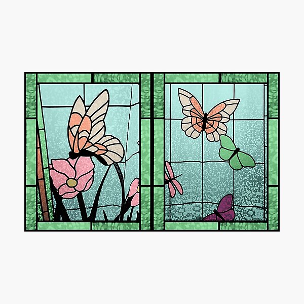 Item preview, Butterfly Collage in Stained Glass - 2 pane designed and sold by AlwaysHollyJo.