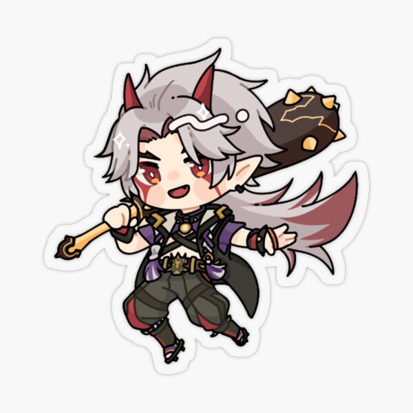 Itto Arataki chibi - Genshin Impact Transparent Sticker