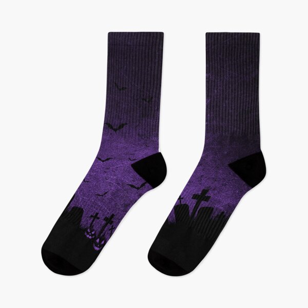 Item preview, Creepy Grunge Purple and Black Halloween Graveyard Scene designed and sold by Creepyhollow.