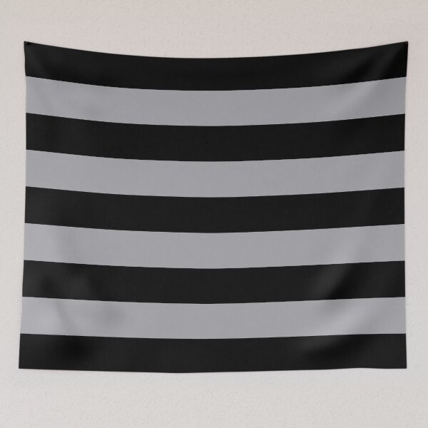Item preview, Medium BLACK and METALLIC SILVER GREY Horizontal STRIPES designed and sold by RachelMacht.