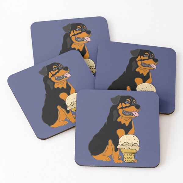 Artikelvorschau, Lustiger Rottweiler-Hund, der Eiscreme isst entworfen und verkauft von Nature's Fancy.