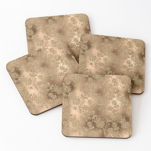 Item preview, Shiny and sparkly flower design on shiny gold leaf texture designed and sold by AnnieHochmann.