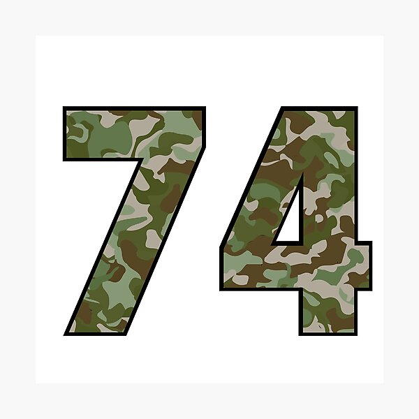 Item preview, Army Camo Number Seventy-four Veteran Lucky Number 74 designed and sold by Urosek.
