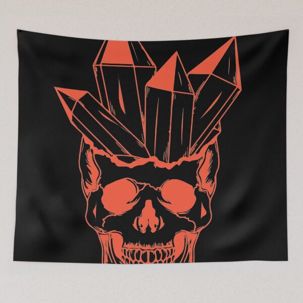 Item preview, Skull With Crystals: Skeleton Red Orange designed and sold by OutofFocusShop.