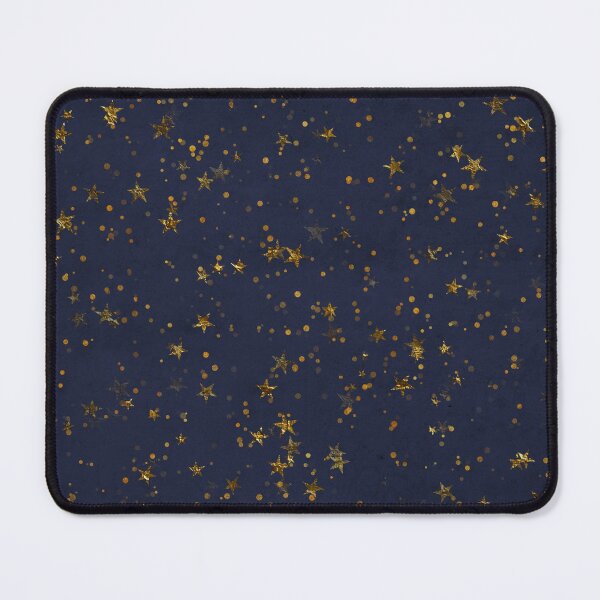 Item preview, Shiny gold foil stars on a dark blue background designed and sold by AnnieHochmann.