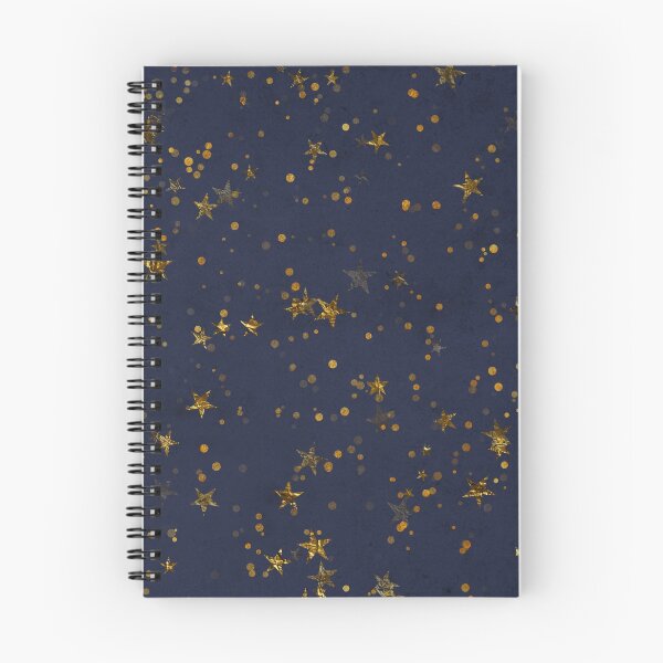 Item preview, Shiny gold foil stars on a dark blue background designed and sold by AnnieHochmann.