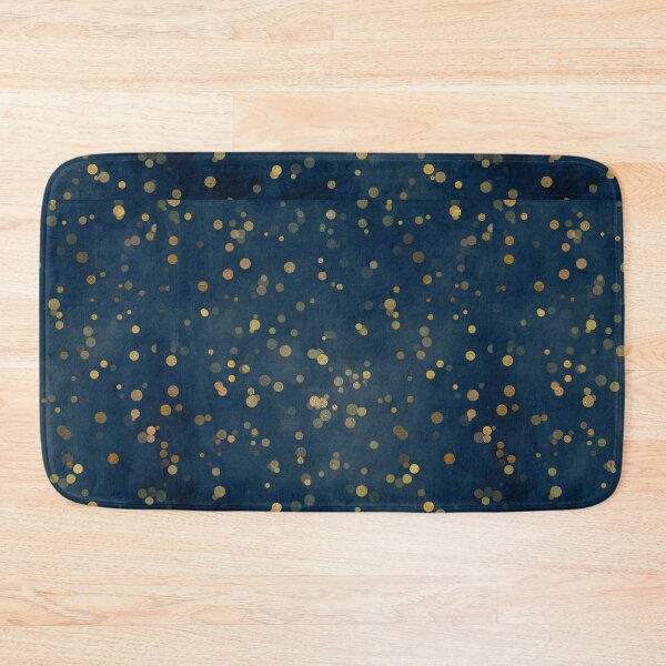 Item preview, Shiny gold foil spheres, planets on a dark blue background designed and sold by AnnieHochmann.